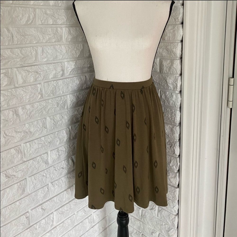 Green Patterned Skirt